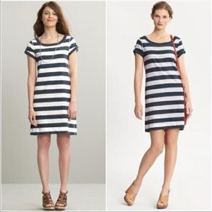 Banana Republic Navy white striped Lyla Tee Dress